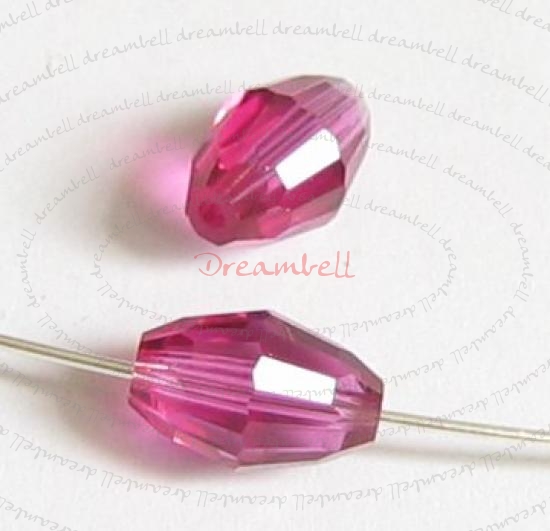 6x Swarovski Crystal Elements 5200 Olive Bead Spacer Fuchsia Pink