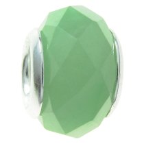 Sterling Silver Jade Faceted Bead for European Charm Bracelets 12.2mm