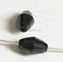6x Swarovski Crystal Elements 5200 Barrel Bead Spacer Jet Black 9mm