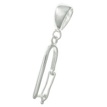 STR SILVER DONUT HOLDER CHANGEABLE PENDANT BAIL CLASP SLIDER 40mm