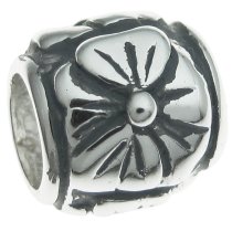 Sterling Silver Flower Bead for European Charm Bracelets