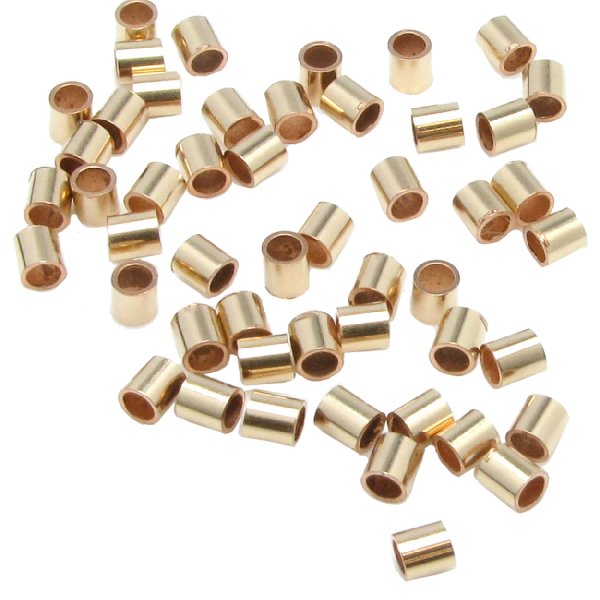 50x 14k gold filled CRIMP BEADS 2x2mm Tube 2mm