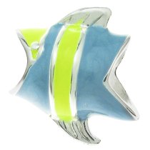 Sterling Silver Enamel Angel Fish Enamel bead for European Charm Bracelets