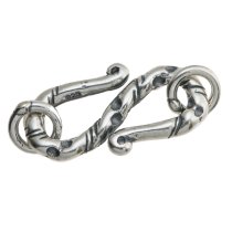1x Bali Sterling Silver S Hook Clasp 20mm Jump ring 6mm