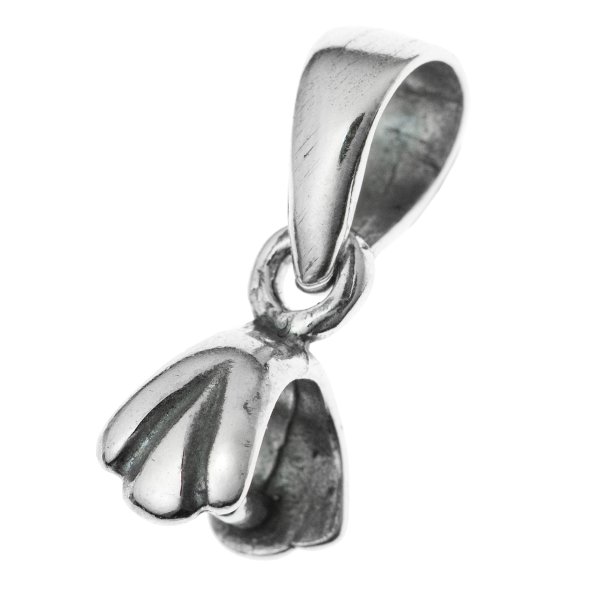 1x BALI STERLING SILVER PENDANT PINCH CLASP W/ BAIL