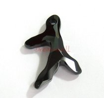 1x Swarovski Elements Crystal Pendant 6790 30mm Coral Jet Black