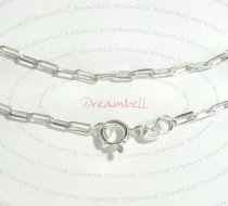 1x Sterling silver RECTANGULAR ROLO TRIANGULAR WIRE Chain Necklace w/ spring ring 16″