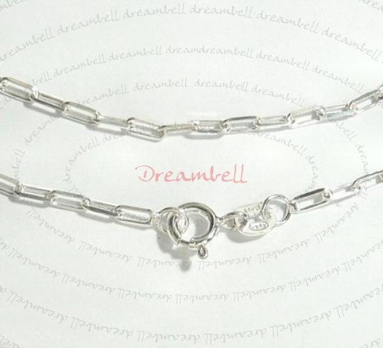 1x Sterling silver RECTANGULAR ROLO TRIANGULAR WIRE Chain Necklace w/ spring ring 16"