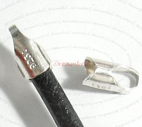 4x STERLING SILVER BRIGHT 4mm ROUND LEATHER Cord END CAP