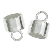 2x STERLING SILVER Bead 6mm LEATHER Cord END CAP