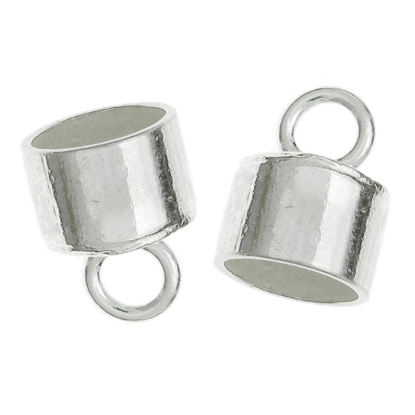 2x STERLING SILVER Bead 6mm LEATHER Cord END CAP