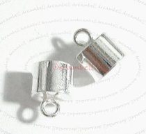 2x STERLING SILVER Bead 6mm LEATHER Cord END CAP