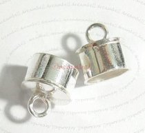 2x STERLING SILVER Bead 7mm LEATHER Cord END CAP