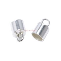 2x STERLING SILVER Bead 8mm LEATHER Cord END CAP