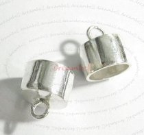 2x STERLING SILVER Bead 8mm LEATHER Cord END CAP