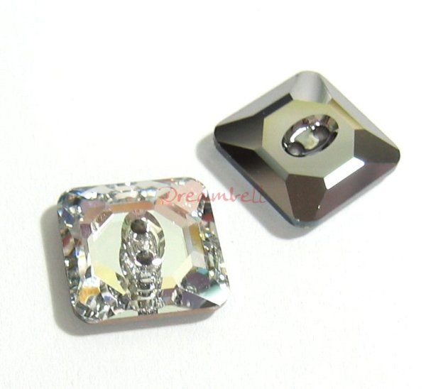 1x Swarovski Elements Crystal 3017 Square Button Beads Clear 12mm