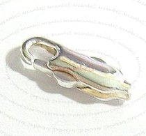 1x 925 Sterling Silver Double Push Trigger Lobster Claw Clasp Bead 13mm