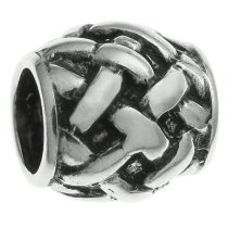 Antique Sterling Silver NET Bead 8.8mm for European Charm Bracelets
