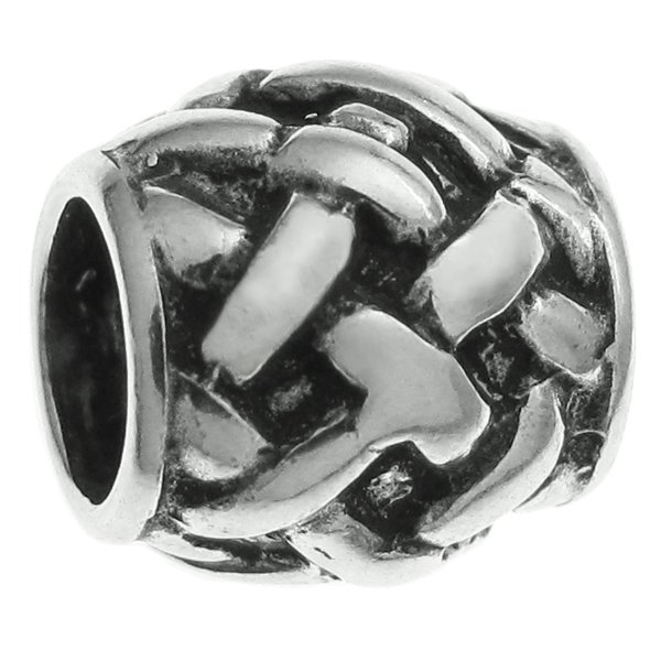 Antique Sterling Silver NET Bead 8.8mm for European Charm Bracelets