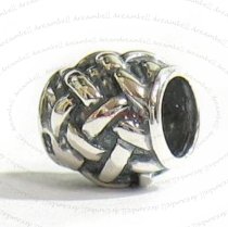 Antique Sterling Silver NET Bead 8.8mm for European Charm Bracelets