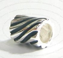 Antique Sterling Silver TWIST STRIPE Bead 10mm for European Charm Bracelets