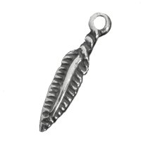 4x Sterling silver Feather dangle Charm 16mm