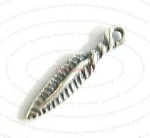 4x Sterling silver Feather dangle Charm 16mm