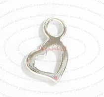 4x Bright Sterling silver LITTLE SWEET HEART dangle Charm 10.3mm
