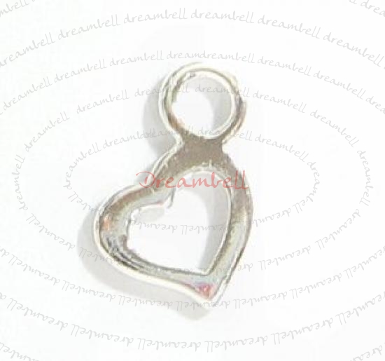 4x Bright Sterling silver LITTLE SWEET HEART dangle Charm 10.3mm