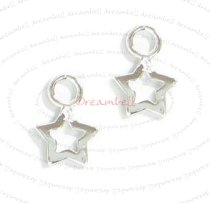 4x Bright Sterling silver LITTLE TWINKLE STAR dangle Charm 10mm