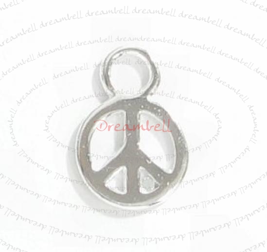 2x Bright Sterling silver LITTLE PEACE dangle Charm 10.5mm