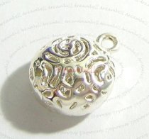 1x Bright Sterling silver ROUND MESH NET dangle Charm 15.5mm