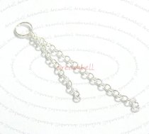 2x STERLING SILVER Bead Chain TASSEL DANGLE Closed ring 50mm