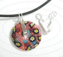 STR SILVER DONUT HOLDER CHANGEABLE PENDANT BAIL CLASP SLIDER 40mm