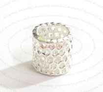 STERL SILVER Mesh ROUND TUBE BEAD for European Charm Bracelets 7.7mm