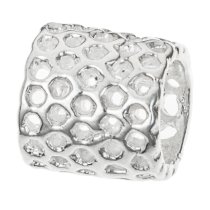 STERL SILVER Mesh ROUND TUBE BEAD for European Charm Bracelets 7.7mm