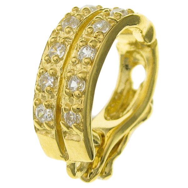 Gold STR Silver CZ Crystal CHANGEABLE PENDANT CLASP BAIL SLIDER secure lock