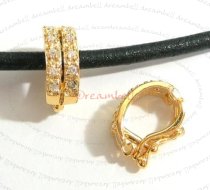 Gold STR Silver CZ Crystal CHANGEABLE PENDANT CLASP BAIL SLIDER secure lock