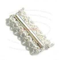 1x Sterling Silver Butterfly 7 strand Lock Clasp 13x30mm