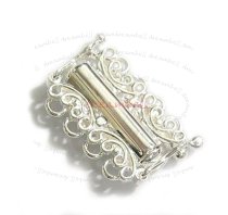 1x Sterling Silver Butterfly 4 strand Lock Clasp 13x19mm