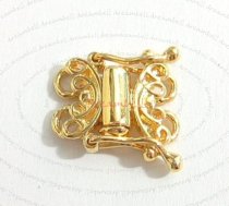 14K Gold Sterling Silver Butterfly 2 strand Pearl Box Clasp