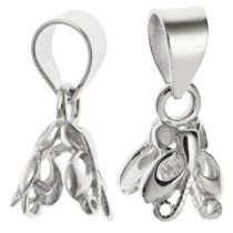 2x BRIGHT STERLING SILVER Bail BUTTERFLY PENDANT CLASP