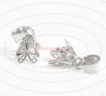 2x BRIGHT STERLING SILVER Bail BUTTERFLY PENDANT CLASP