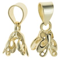 1x 14K Gold Plated BRIGHT STERLING SILVER Bail BUTTERFLY PENDANT CLASP