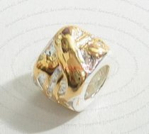 14k gold Plated 925 Sterling Silver Silver DOLLAR SIGN LOGO Bead for European Charm Bracelets