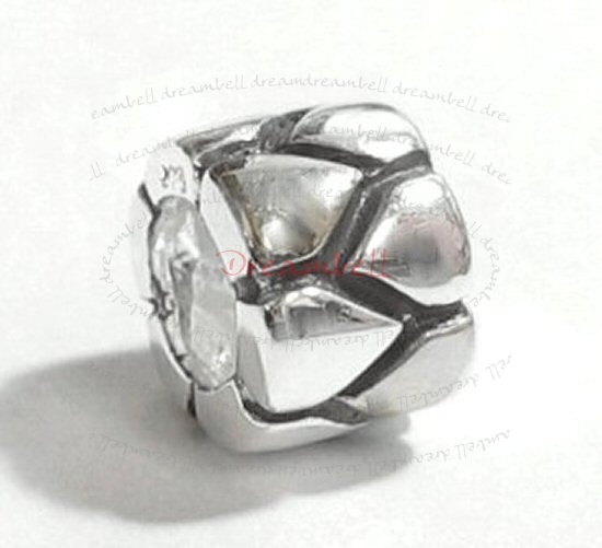 Antique Sterling Silver Heart Flower Endless Love Bead for European Charm Bracelets