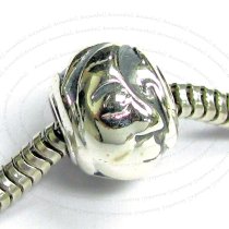 Antique Sterling Silver the Moon Face Bead for European Charm Bracelets