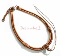 Chinese HAND KNOTTED SILK PENDANT CORD NECKLACE Brown and Light Brown