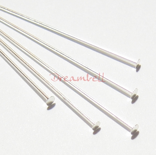 20x Sterling Silver Headpins Head pins 22ga 1.5"