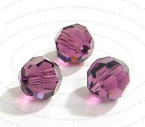 12 x Swarovski Crystal Elements Round Faceted 5000 Amethyst 6mm